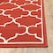 Homeroots 8 ft. Round Red & Ivory Trellis Indoor & Outdoor Area Rug 388664 - alternate 2